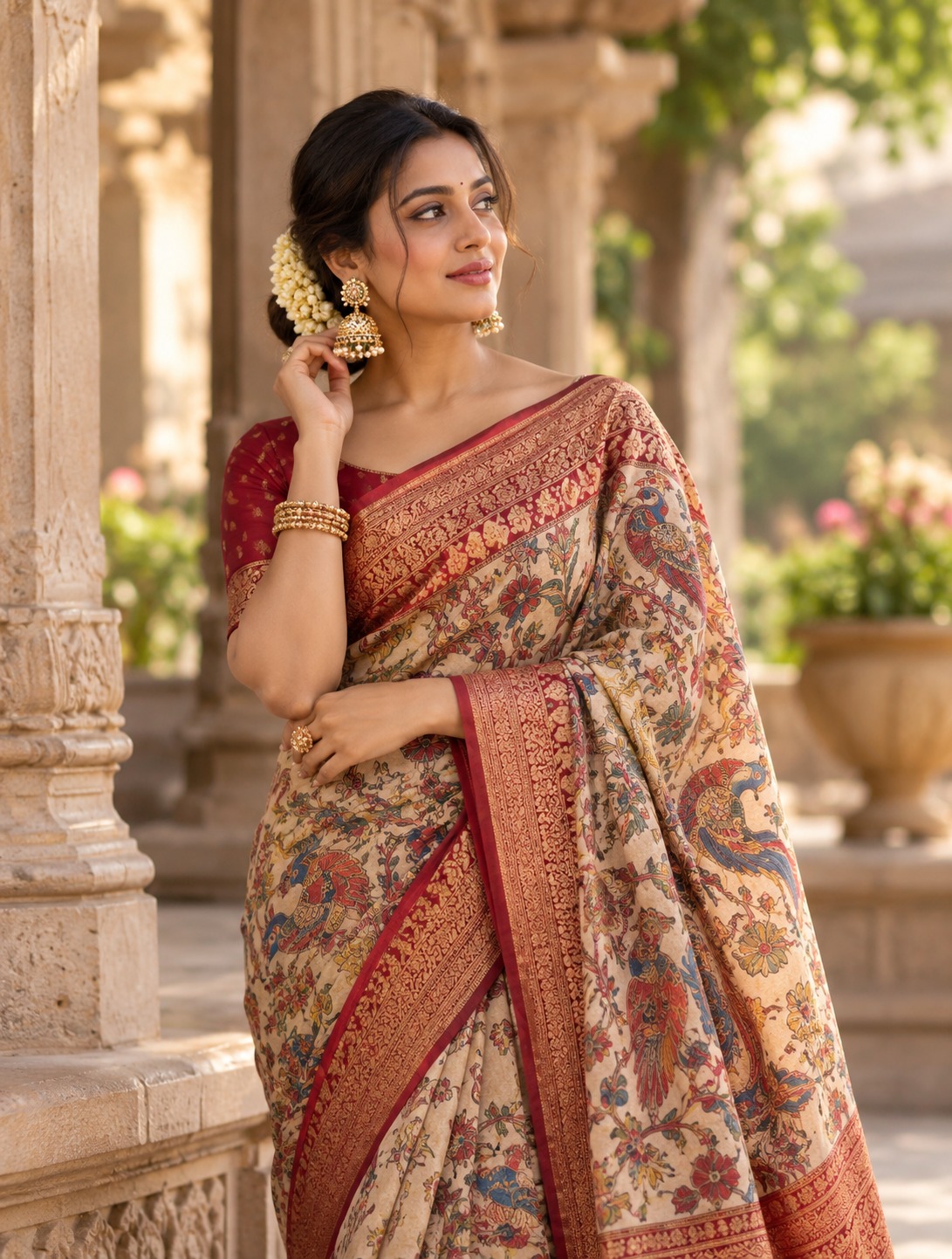 Kalamkari hand-painted fabric