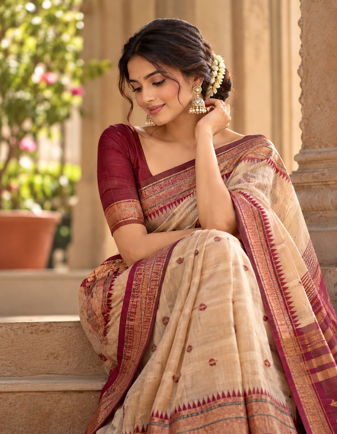 Maheshwari handloom saree