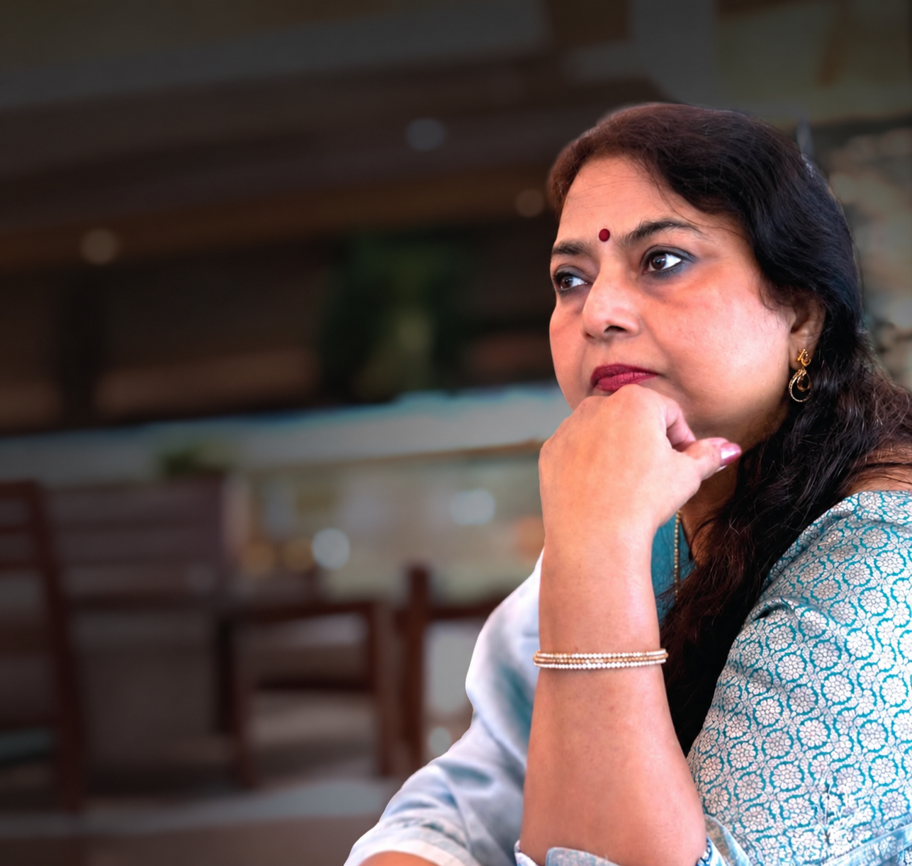 Founder Lakshmi Chincoula with weavers